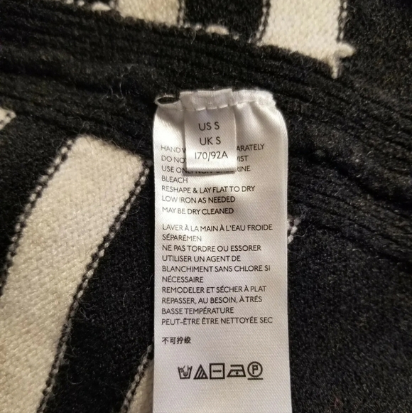 Anthropologie Rebeka Tunic Sweater Sz S White Black Striped - Picture 9 of 10